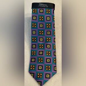 NEW Steven Land Men’s Tie with Double Sided Matching Pocket Square